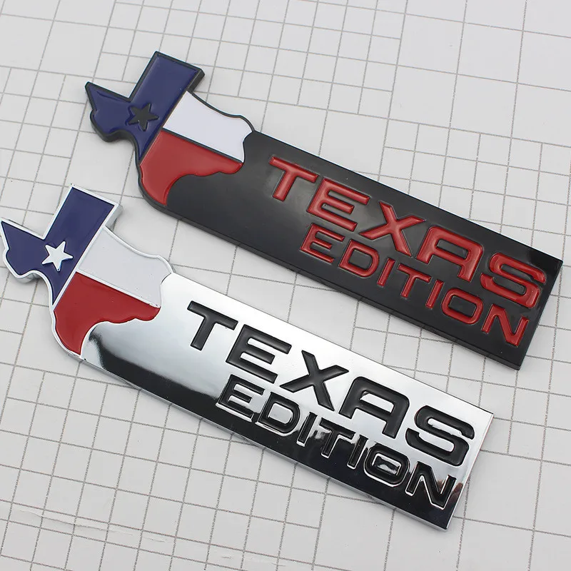 2PCS Car styling 16.5*3.6cm ABS Plastic plating TEXAS EDITION Emblem Rear Trunk Badge Side Logos Cars body Stickers | Автомобили и