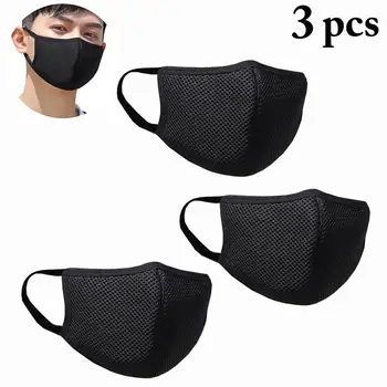 

3PCS Cotton Washable Mouth Mask Unisex Breathable Anti Dust Mouth Cover Comfortable Facial Mouth Mask for Cycling Outdoor