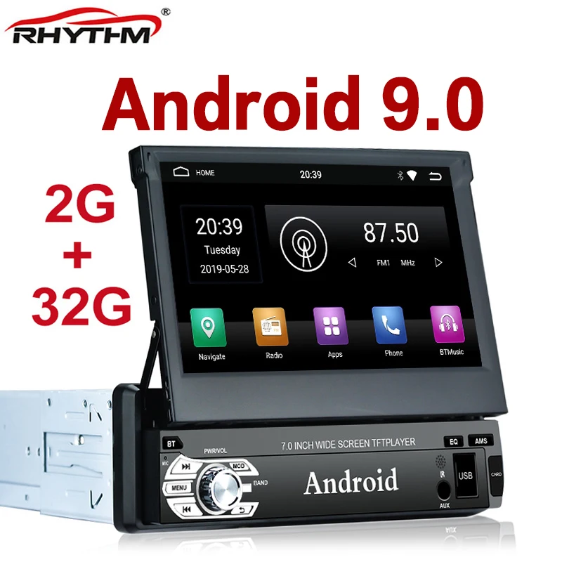 US $141.59 2G32G 1din Android 81 GPS Auto Car Mutimedia Player 7 Inch 1080P Touch Screen Headunit Autoradio WIFI Video Audio Front Panel