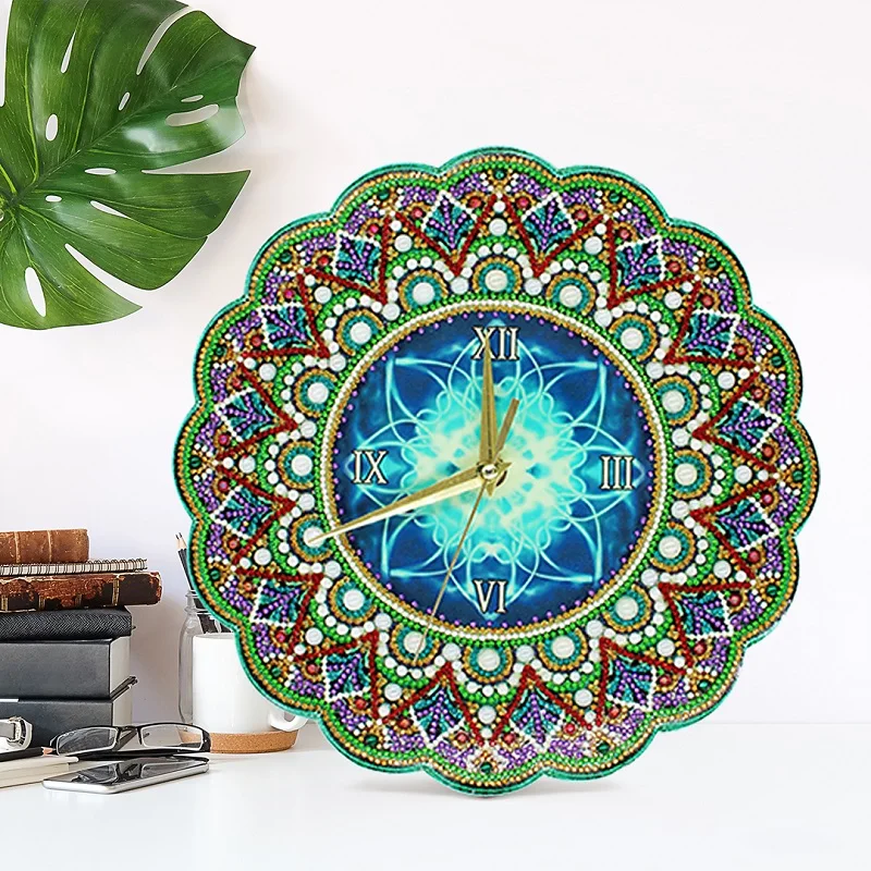 DIY Мандала алмазная живопись часы светящаяся Алмазная вышивка крестиком полная дрель специальная форма украшение стены дома - Цвет: ZB03