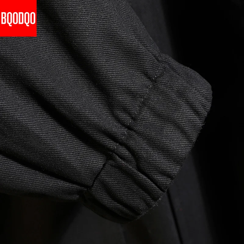 Теплые клетчатые куртки зимние мужские парки хлопок Японская уличная одежда хип хоп длинная куртка пальто Черная Военная мода ветровка 5XL
