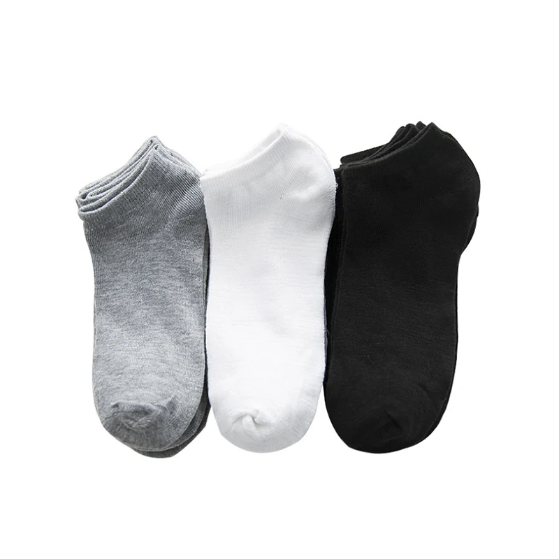 5 пар мужских хлопчатобумажных носков для мужчин, деловые повседневные мужские носки, однотонные короткие мужские носки, одноцветные тапочки, мужские носки
