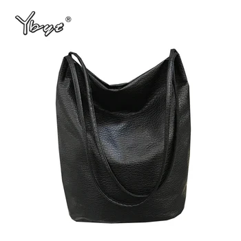 

YBYT soft PU leather large capacity shoulder shopping bag hotsale women luxury handbags woman famous brand tote bag bucket bag
