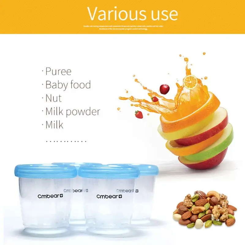 Breast Milk Storage Bottle Set 180ml Newborn Breast Milk Storage Cups Reusable Wide Neck Food Freezer Fresh Container 4