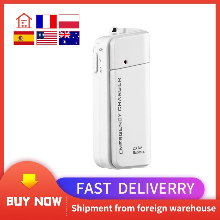Universal Portable Usb Emergency 2 Aa Battery Extender Charger Power
