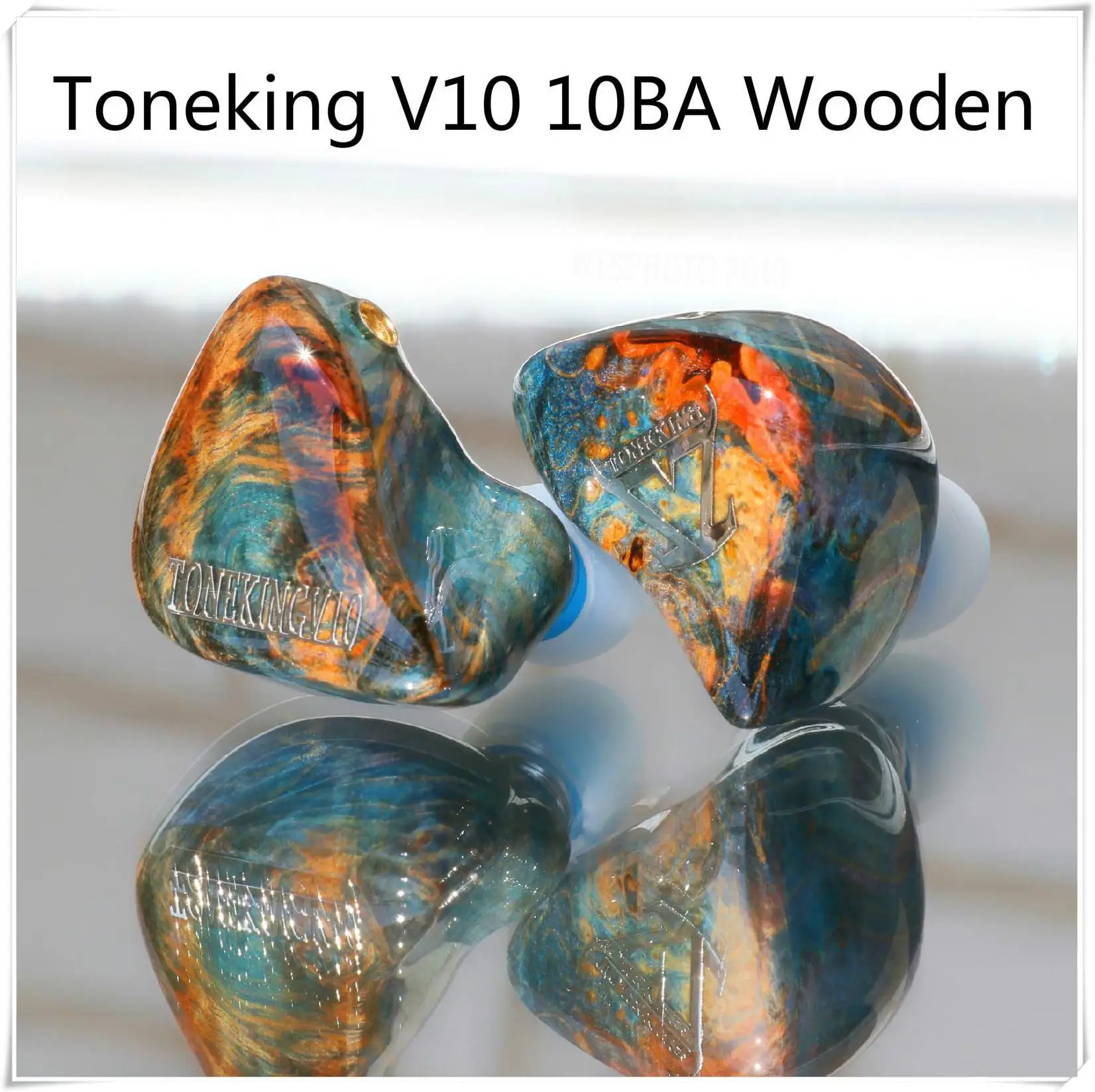 Наушники вкладыши TONEKING V10 10 сбалансированная арматура 10BA деревянные Hi Fi
