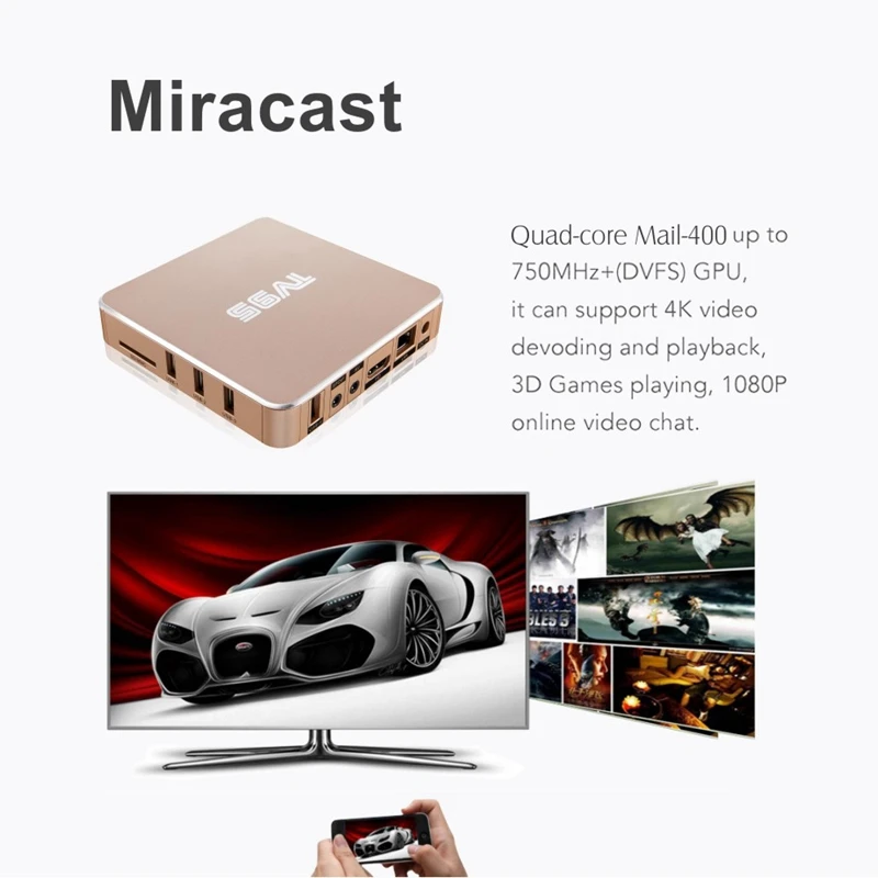 Мини ТВ приставка 2 ГБ/8 ГБ Android 7,1 Rockchip3229 четырехъядерный 2,4G WiFi HD светодиодный медиа-проигрыватель