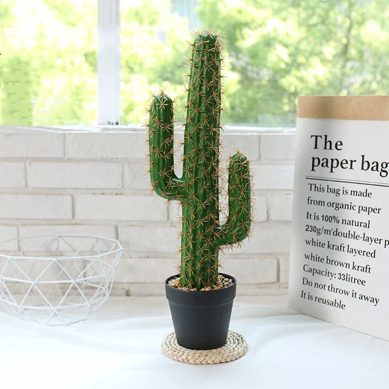 ECVGHD Mini cactus artificiale in resina, in miniatura, pianta
