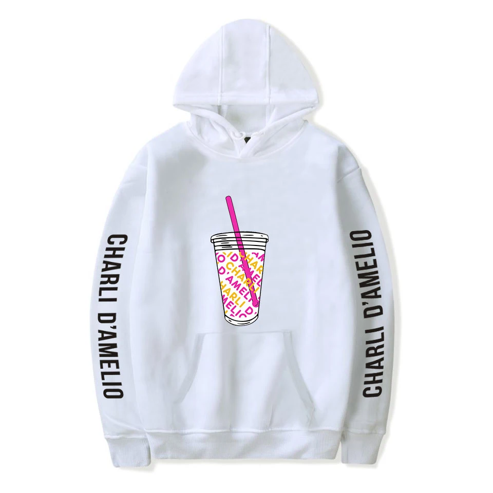 New Charli D'Amelio Hoodies Men Sweatshirts Women Merch Print Coffee cup Hip Hop | eBay