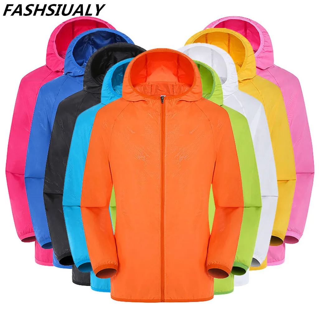 

Men's Women Casual Jackets Windproof Ultra-Light Rainproof Windbreaker Top men Winter Pockets Solid patchwork casual