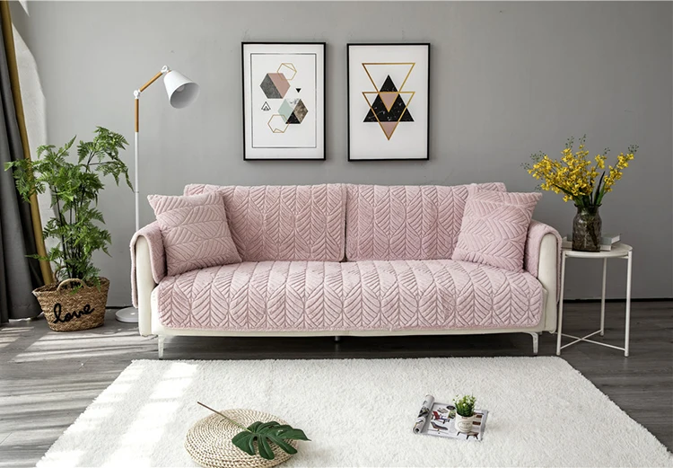 Чехлы для диванов для гостиной сплошной цвет теплый плюшевый диван подушка для кресла чехол современный минималистичный угловой диван полотенце подушка для сиденья