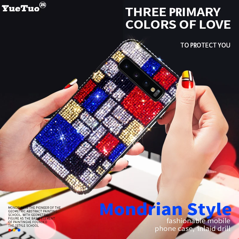 

bling 3d diamond case for samsung galaxy s8 s9 s10 plus note 8 9 10 pro luxury holder Ring Strap silicone phone back cover coque