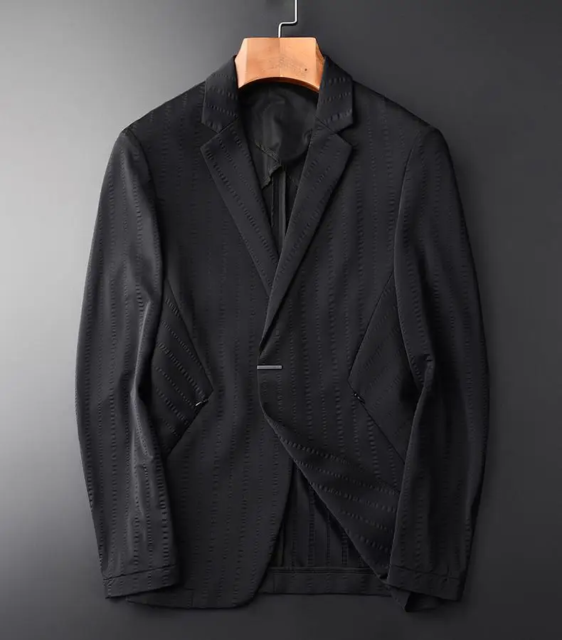 

Yarn Dyed Male Plus Size 4xl Luxury Vertical Stripe Slim Mens Jacket Hight Quality Blazer And Jackets Men