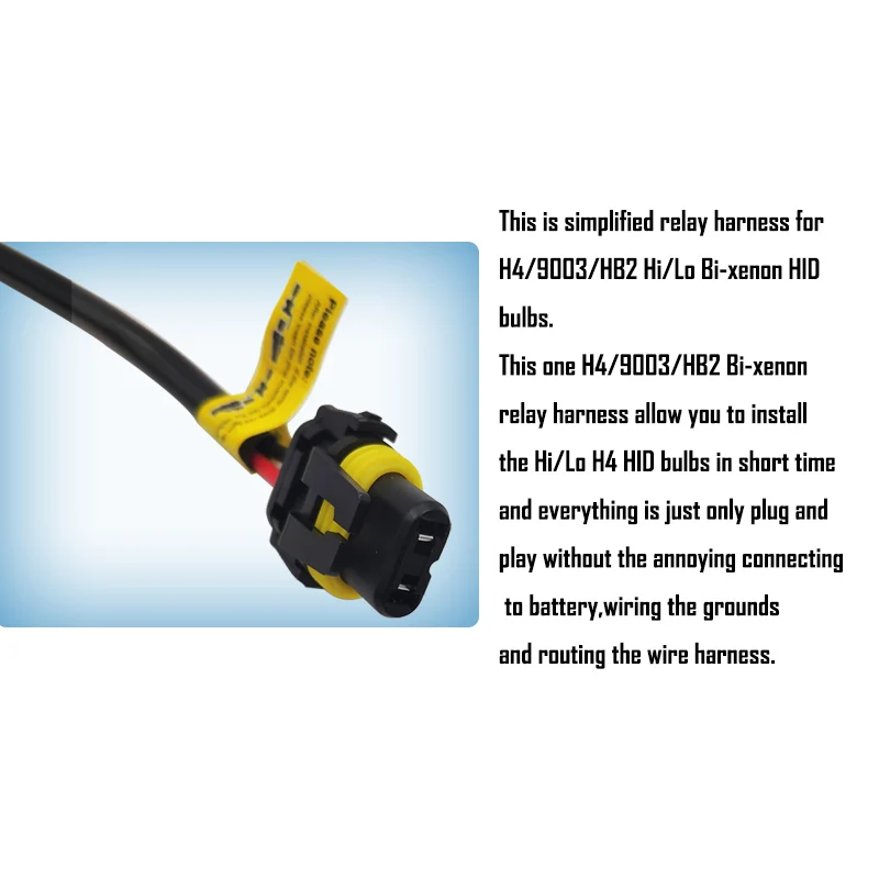 SZDS Bi Xenon 35 Вт 55 Вт H4 12 В 2 шт кабельный жгут для H4 9003 Hi/Lo Bi-лампы Xenon HID проводки контроллеры Play and plug