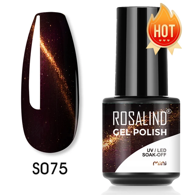 ROSALIND 7ml Gel Polish Semi Permanent Nails Gel Polish Soak Off UV LED Base Top Coat Vernis Nail Art Glitter Gel Varnish SLS-S075