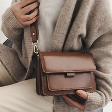 Hong Kong стиль ретро сумка женская Новая мода Корейская версия универсальная сумка-мессенджер простая сумка на одно плечо квадратная сумка