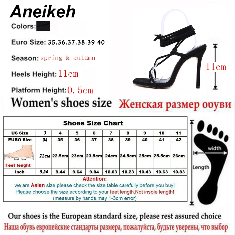 Aneikeh/Женская обувь; сандалии-гладиаторы; босоножки на тонком высоком каблуке с открытым носком; летние модельные туфли для вечеринки; босоножки на шнуровке с перекрестными ремешками; туфли-лодочки