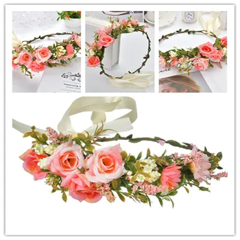 

Best Selling Garland Bride Wedding Accessories Head Flower Children's Headdress Headband Replacement Artificial Wreath