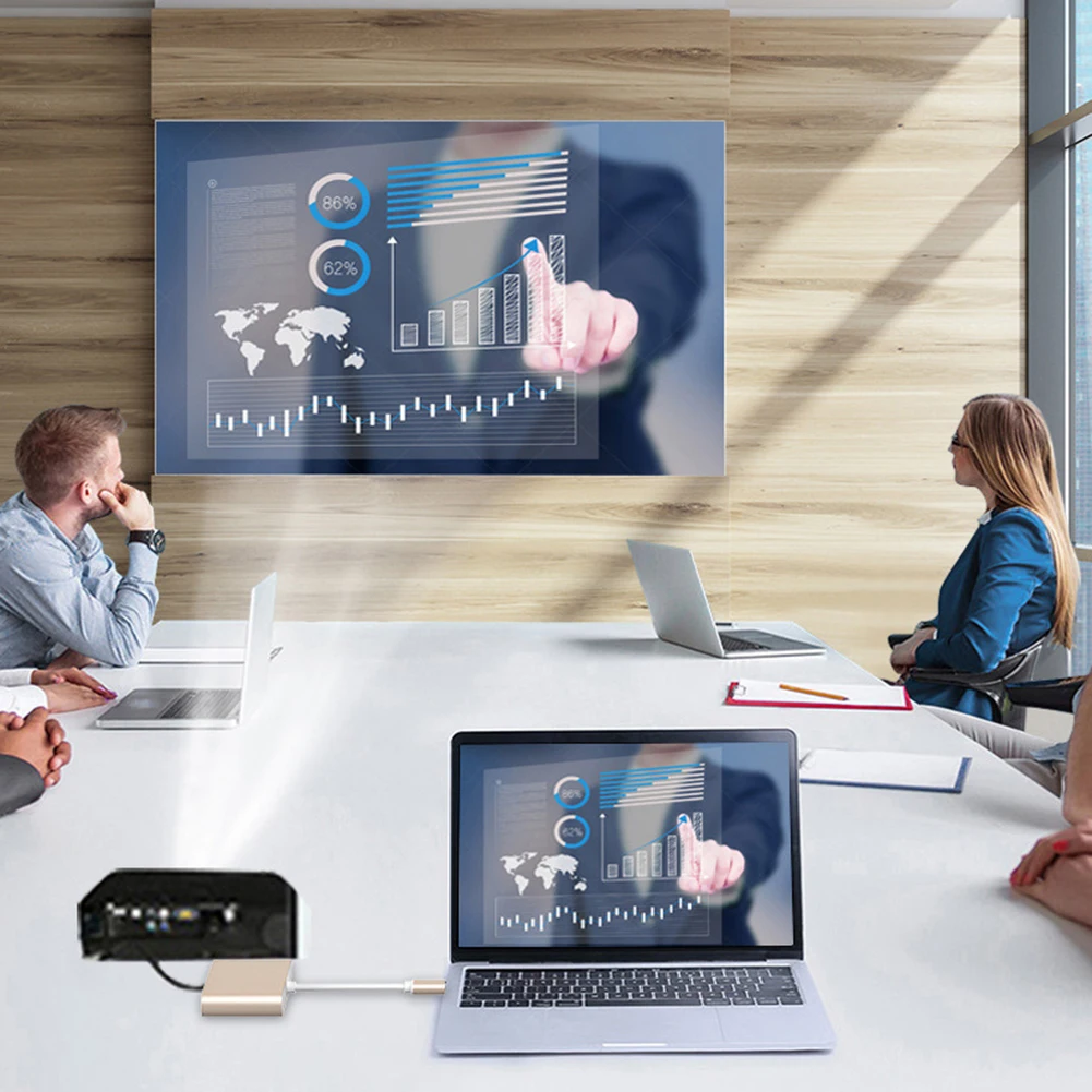 Yuanlin Plug& Play Тип с разъемами типа C и VGA Кабель-адаптер HUB PD 3-в-1 док-станция для Тип с разъемами типа C и Hdmi VGA Высокое разрешение Кабель-адаптер