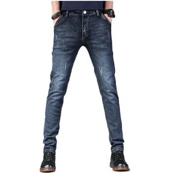 

Men jeans men spring Korean version of the trend of self-cultivation stretch feet pants fit comfortable micro-elastic denim