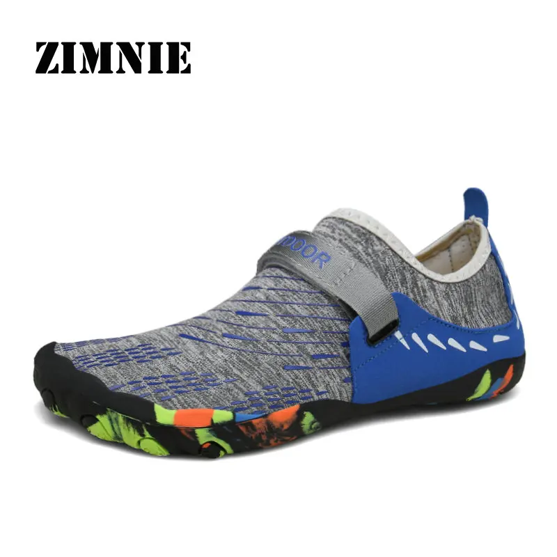 ZIMNIE летняя Уличная обувь для мужчин и женщин; легкая дышащая пляжная обувь; быстросохнущая водонепроницаемая обувь - Цвет: Gray Blue