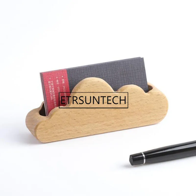 Cheap 50pcs  Wooden Business Card Holders Note Holder Display Device Card Stand Holder Office Desk Accessories Organizer 5