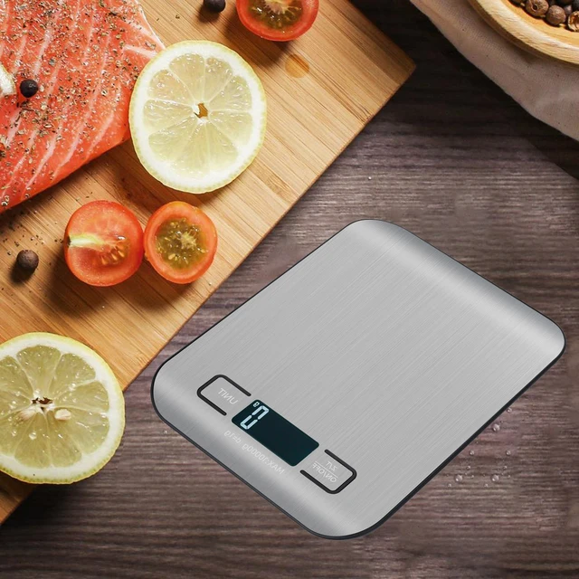 Bilancia da cucina in acciaio inossidabile per bilancia postale per dieta alimentare che misura bilance elettroniche di precisione LCD 5