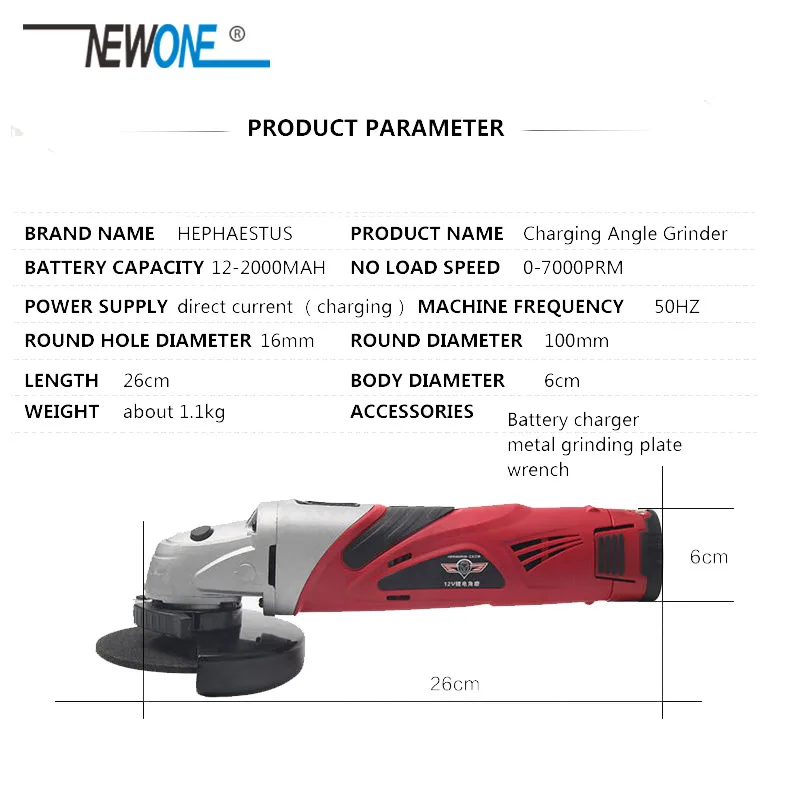 US $141.88 NEWONE 12V Polisher Liion Angle Grinder Cordless Reciprocating Saw DC 20Ah Battery Power Tool Kit For GrindingPolishing Wood