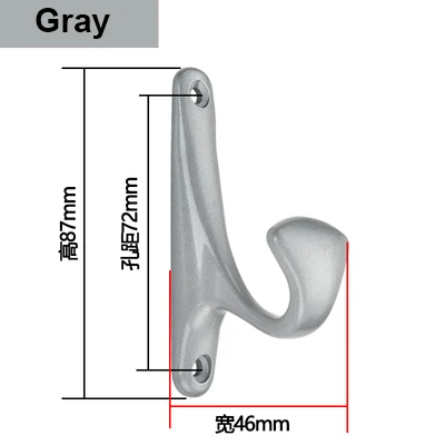 87*46 мм бронзовые металлические надверные и настенные Крючки вешалка антикварные крючки настенная вешалка изогнутая Пряжка Рог замок застежка крючки для одежды - Цвет: Gray