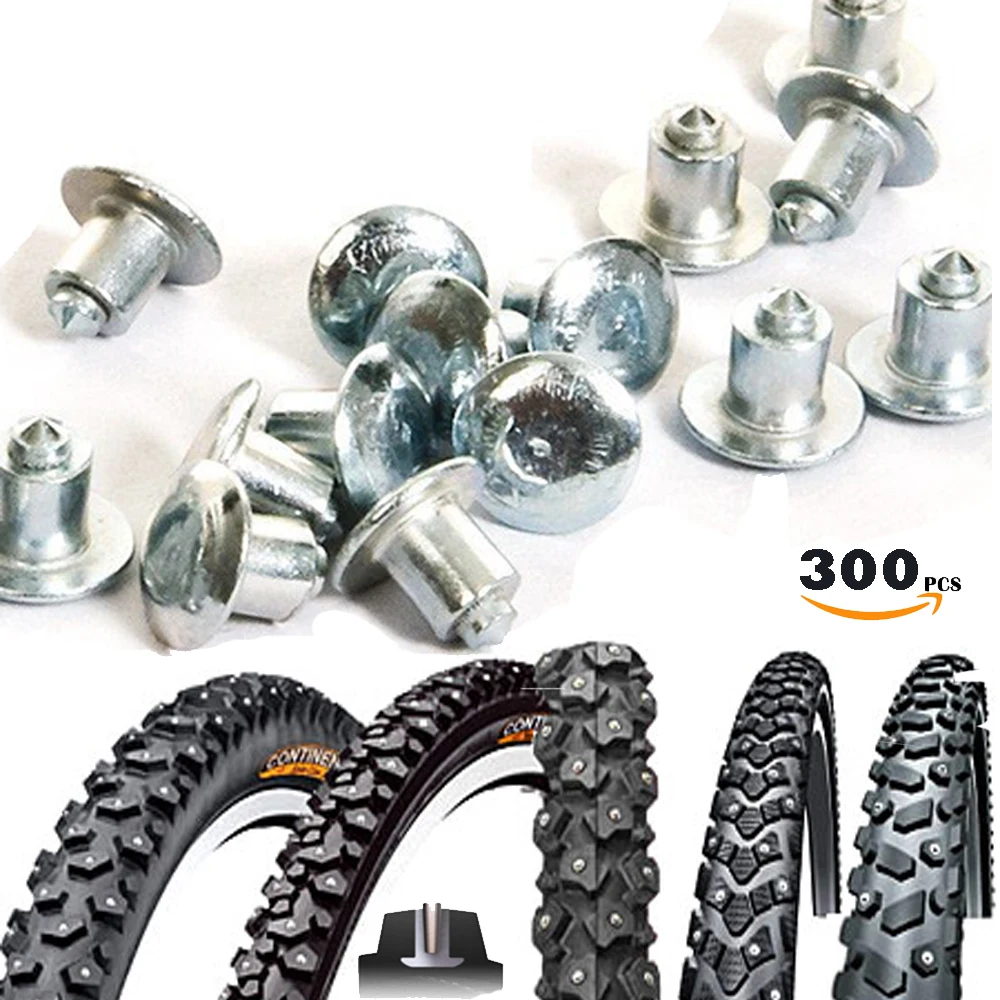 

300pcs 6.5mm/0.26" Winter Studded Mountain Bike Spikes for Fat bike Mount Tyre Snow Studs Aluminum Tire Studs Sharp Carbide Tips