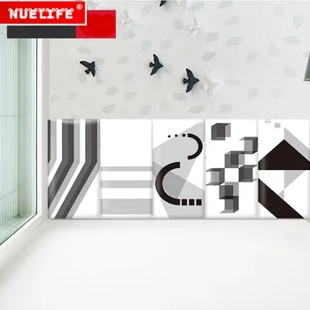 

bedroom headboard soft package tatami wall fence black and white decorative self-adhesive background 3D foam wall sticker