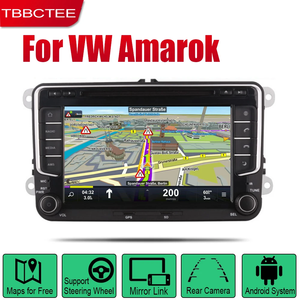 Автомагнитола TBBCTEE с DVD-плеером Android 2 Din для Volkswagen VW Amarok 2010 ~ 2018 GPS-навигация стерео |