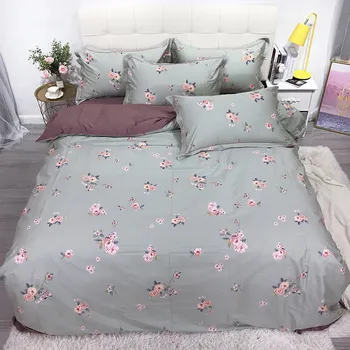 

Shabby Chic Floral Blossom print Bedding set Egyptian Cotton Soft Queen size 4Pcs Duvet Cover Flat/Fitted Sheet for All season