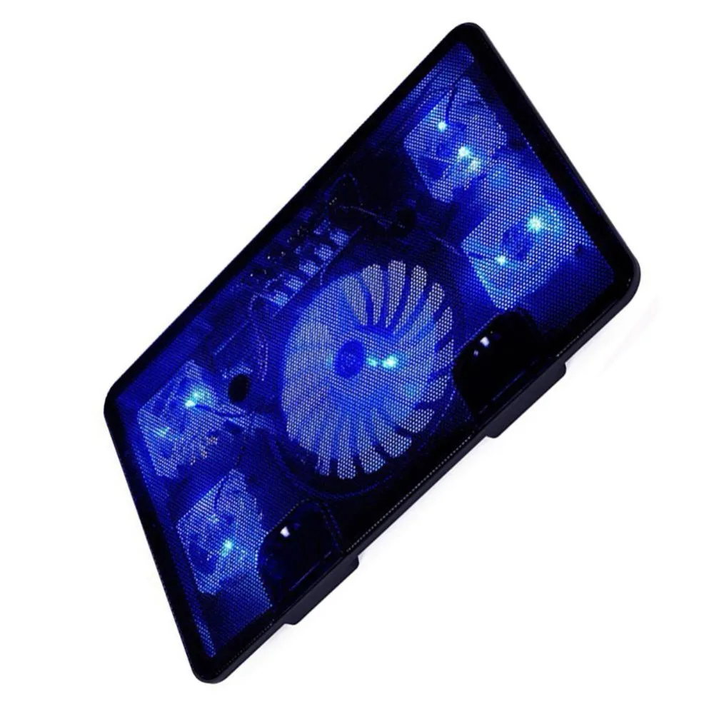 

Laptop Cooler Pad 14" 15.6" 17" with 5 fans 2 USB Port slide-proof stand Notebook Cooling Fan with light for notebook computer