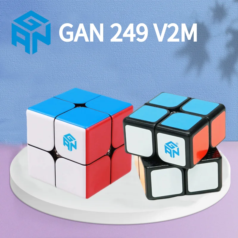 GAN 249 V2 Magnetic Magic Speed gan Cube 2x2 Professional Mini Pocket Cube GAN V2 Magnet  Cube Stickerless Puzzle Gan  Cube