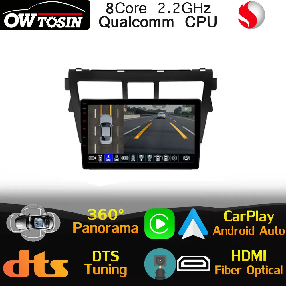 Восьмиядерный процессор Qualcomm Android для Toyota Vios XP90 Belta Yaris sedan 2006-2013 GPS Navi