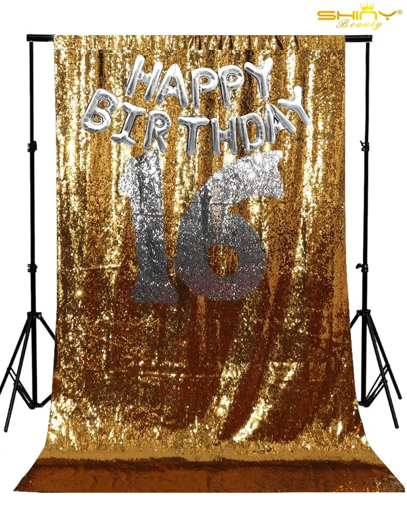 

Sequin Backdrop Curtain 2FTx8FT Gold to Silver Mermaid Sequin Photography Backdrops for Prom Party Wall Background Decoration-M