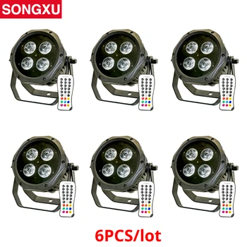 

6pcs/lot 4x18W Waterproof High Brightness Batttery LED 6in1 Par Light Wireless DMX for Nightclub Wedding Party Light/SX-G3034A