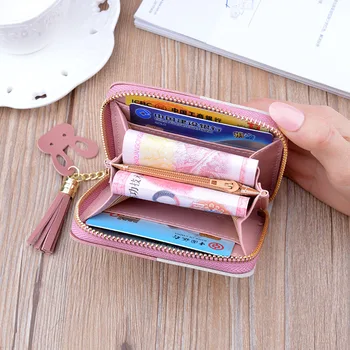 

Wallet Short Women leather wallet ladies Zipper Purse Patchwork Fashion Panelled Trendy Wallets Coin Purse Card Holder