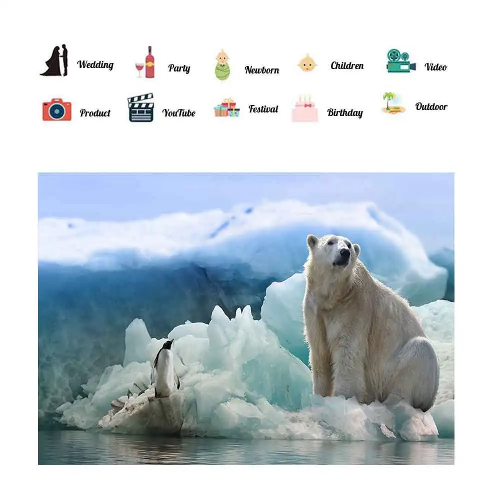 MTMETY полярный медведь ледник Пингвин фон Arctic Антарктида символические животные фотография Виниловый фон фотостудия реквизит