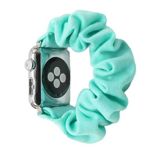 Cotton Elastic Scrunchies Smart Apple Watch Band 5 4 42mm 38mm For Girls Women Cotton Bands 40mm Series 5 4 3 2 1 44mm 40mm SWB 48