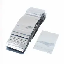 100 шт. 60 мм x 90 мм Серебряный тон Герметичный замок на молнии Антистатический мешок