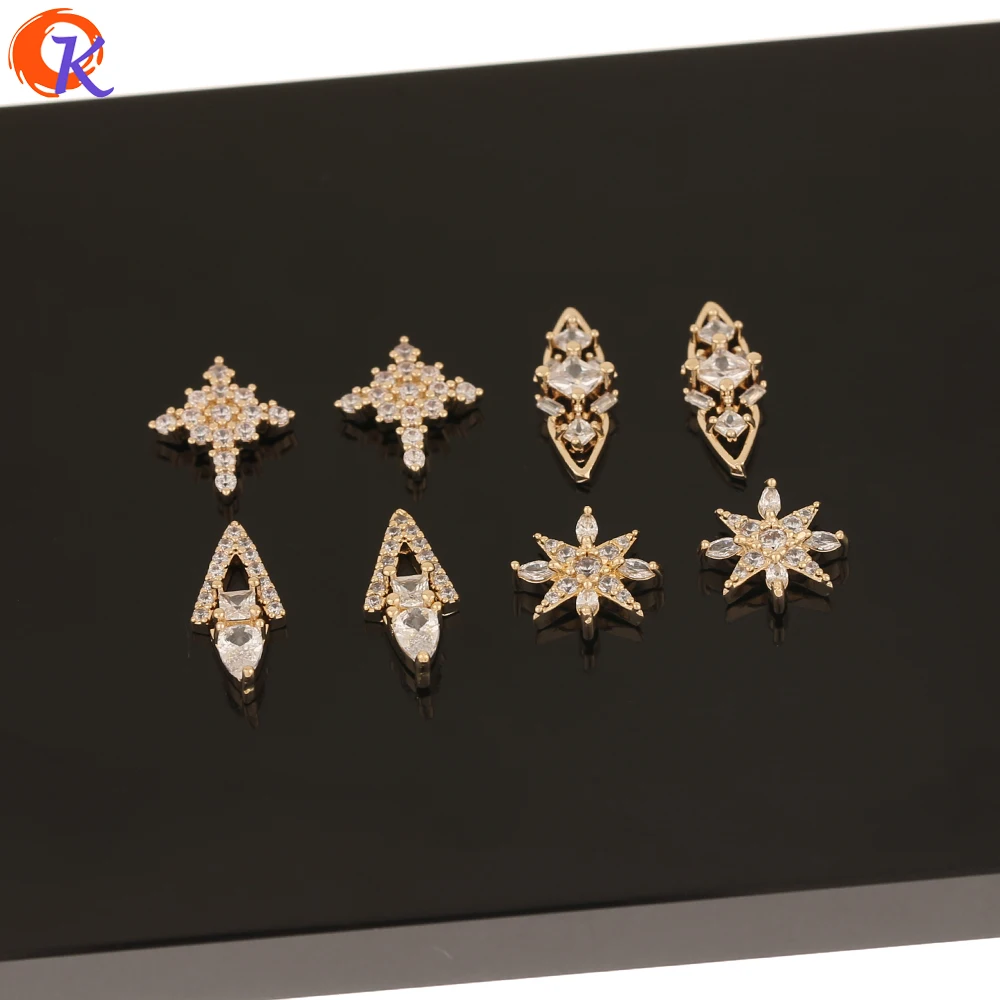 Cordial Design 50Pcs Jewelry Accessories/Genuine Gold Plating/DIY Making/Fingernail Findings/Cubic Zirconia Charms/Decoration - cordial
