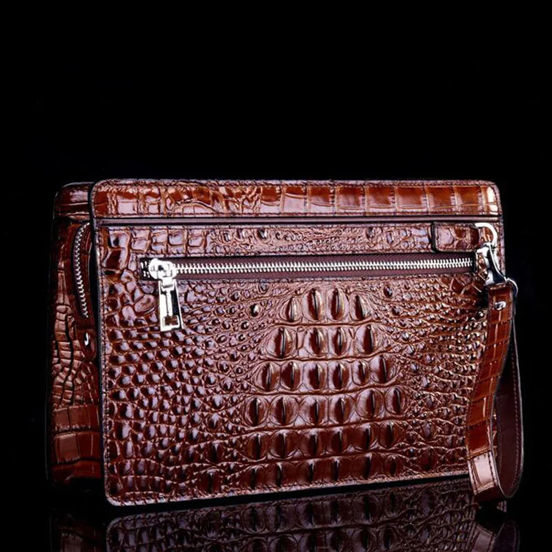 Clutch Real Cowhide Wallet Crocodile Pattern multi-function