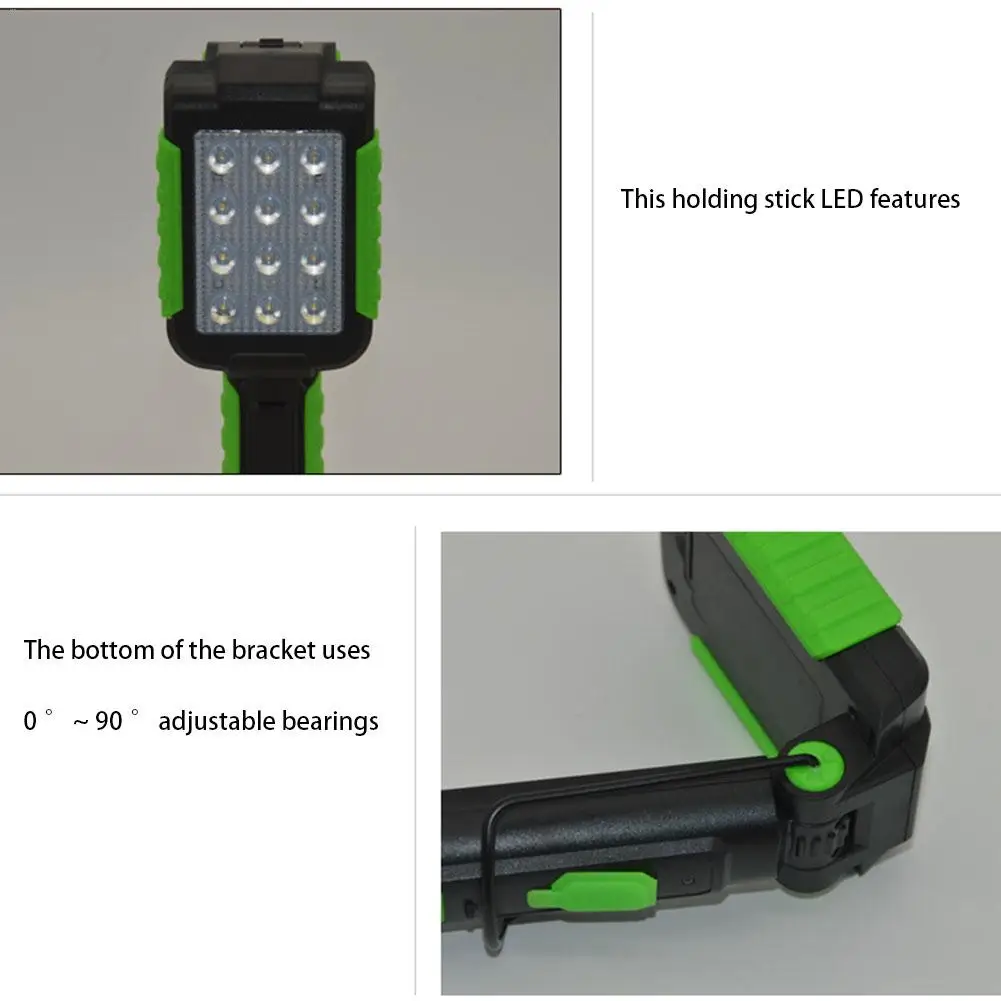 12 Светодиодный рабочий фонари свет многофункциональная зарядка через usb Инструменты для ремонта автомобилей Рабочая Лампа 18650 Факел магнит крючок фонарь для кемпинговой палатки