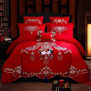 

High Quality comforter bedding sets Bed Set Cover for wedding couple with Golden pattern Gift for women cotton of Bedspreads