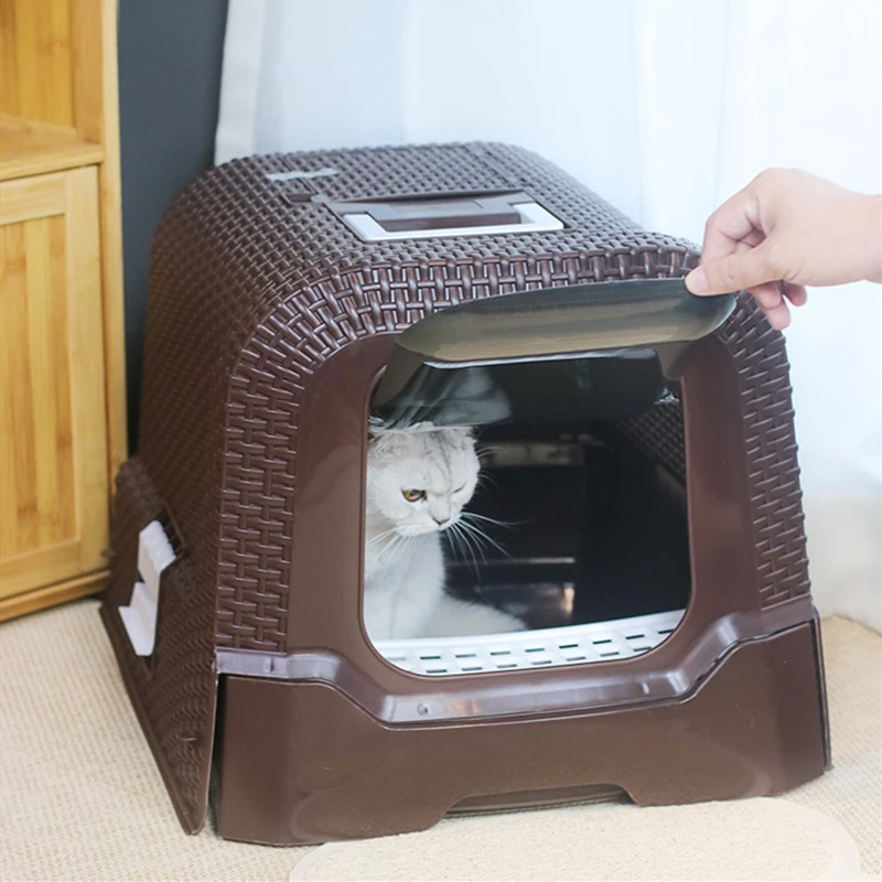 

Drawer cat sandbox anti-sputtering cat toilet fully closed large cat sandbox deodorant cat supplies