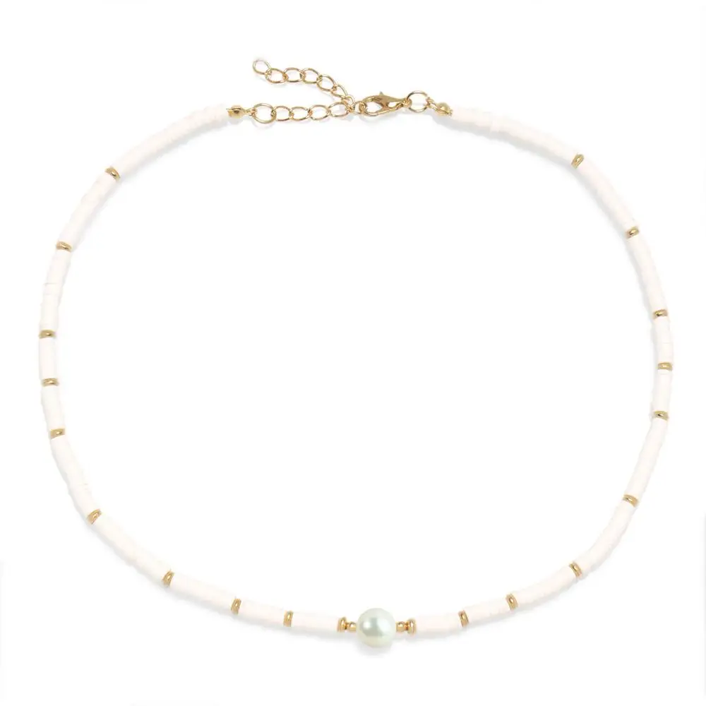 Boho 4 мм белые полимерные глины Heishi Beads е кольцо в стиле Серфер женщина девушка 2020