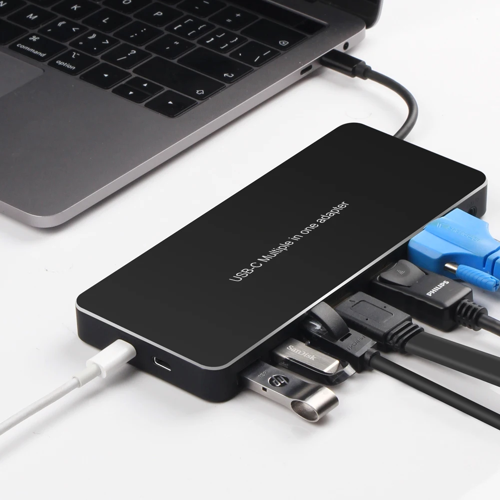 usb-хаб тип-c для аудио/VGA/HDMI/GigE Vision/USB3.0/PD многофункциональная док-станция эффективный отвод тепла