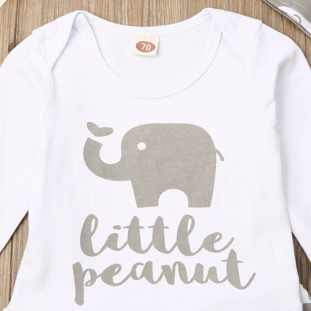 Baby Elephant Print Romper & Pants Set 4